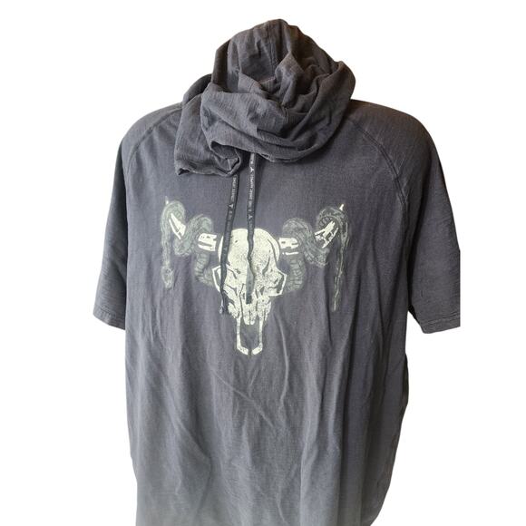 Under Armour Project Rock Hoodie Men XXL Bull Skull Graphic Short Sleeve Loose - Picture 16 of 16